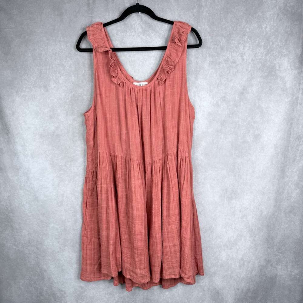 APIECE APART Verder Organic Gauze Cotton Mini Dress In‎ Rosewood Coral Size 2X